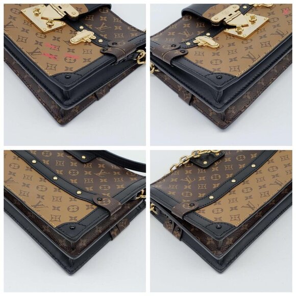 100% Auth Louis Vuitton Trunk Brown Monogram Canvas Shoulder Bag 1530-082224 - Picture 9 of 14